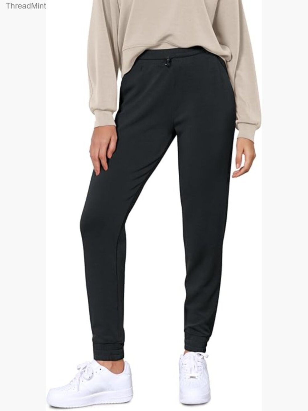 High Waist Jogger Pants with Pockets Adjustable Shockcord Soft Lounge